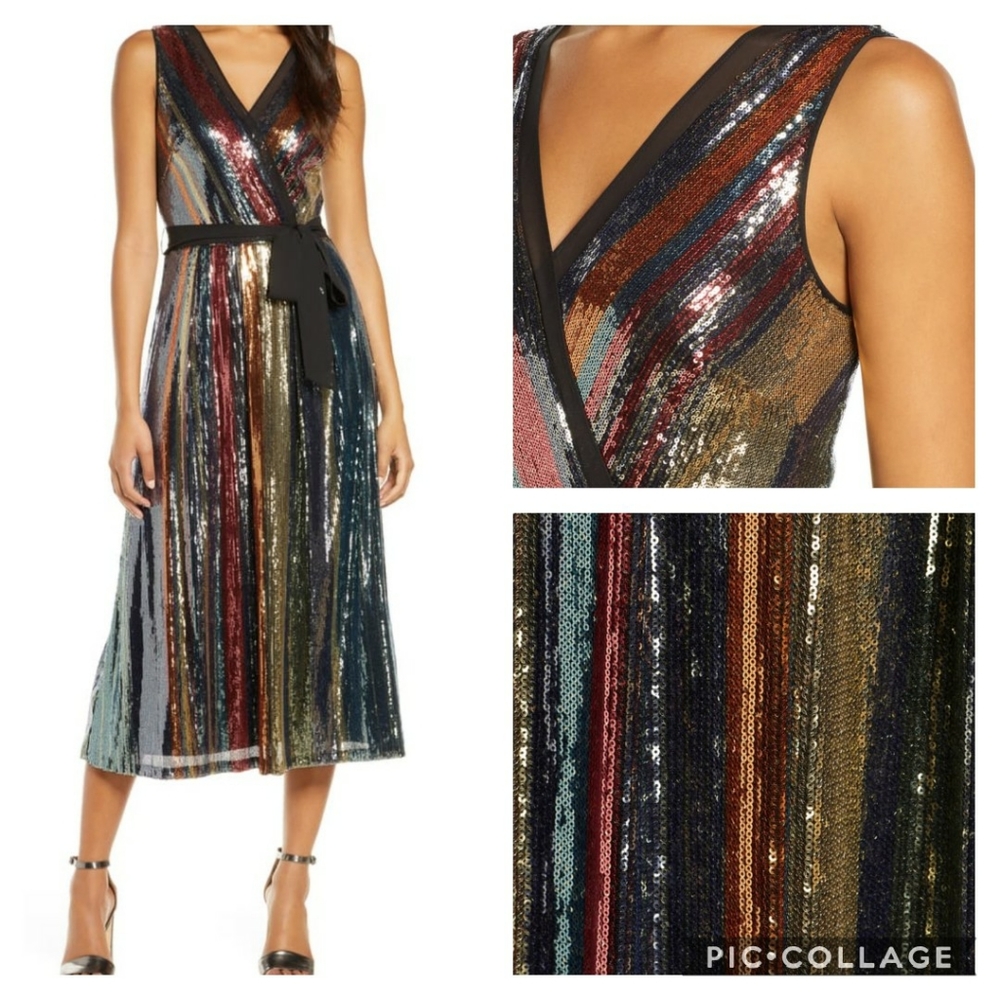 Julia Jordan Sequined Midi Dress